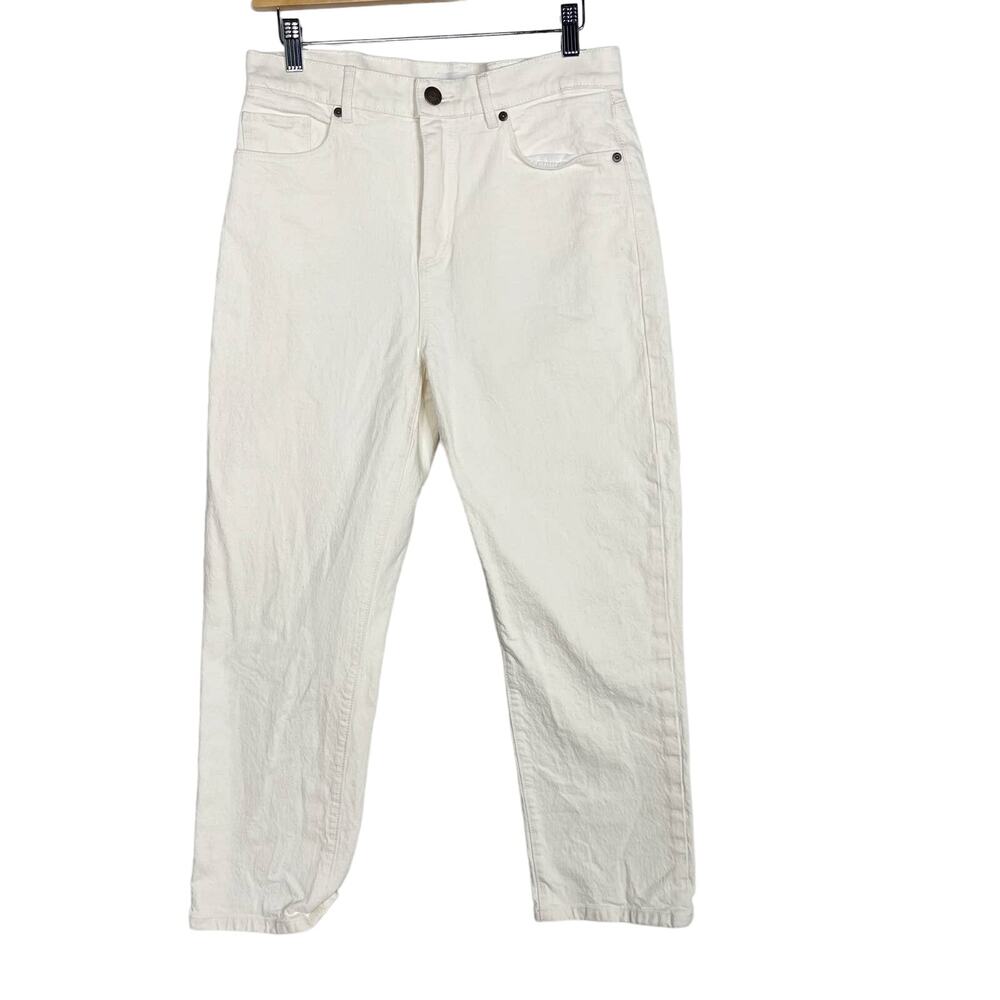 LOFT Size 28 / 6 Off White High Waist Straight Crop Denim Jeans Cotton Rigid